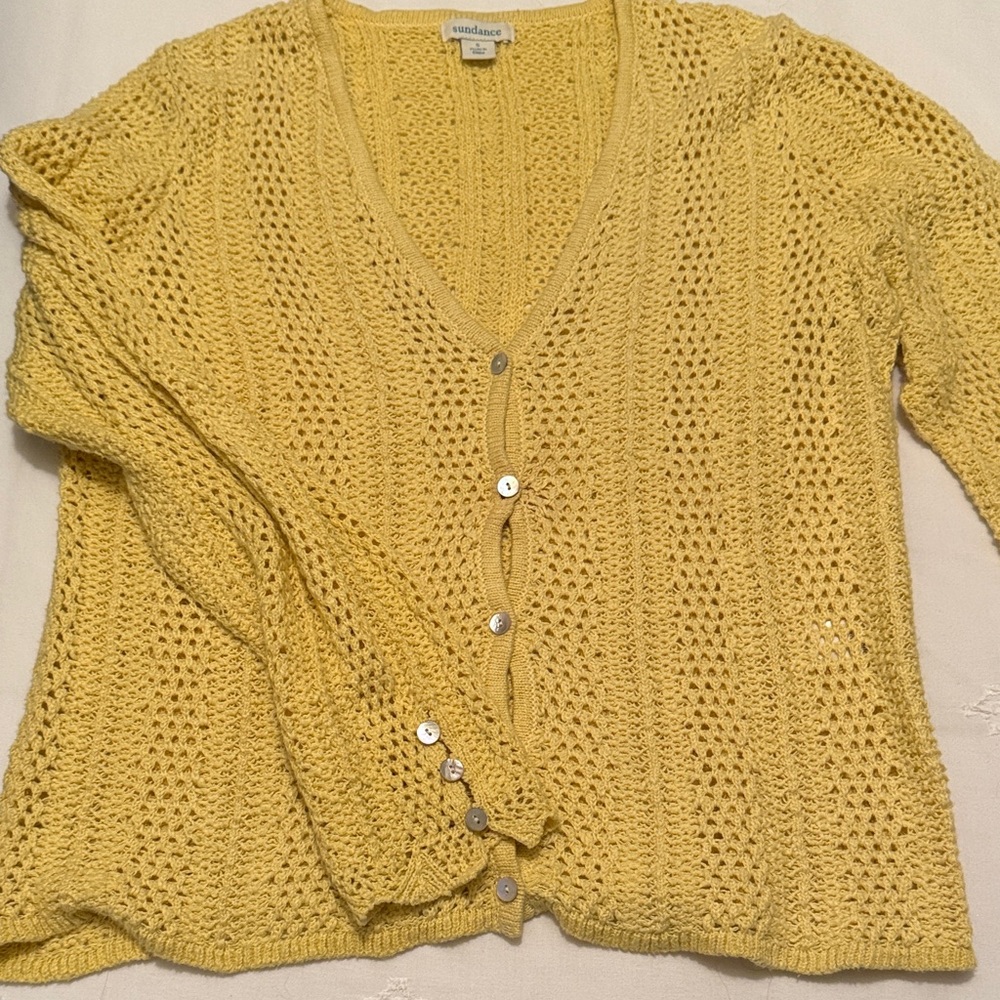 Sundance pointelle cardigan in Sunshine yellow Small
Never worn!